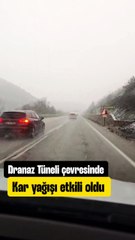 Sinop–Boyabat yolunda kar yağışı etkili oldu