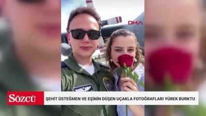 Şehit üsteğmen ve eşinin düşen uçakla fotoğrafları yürek burktu