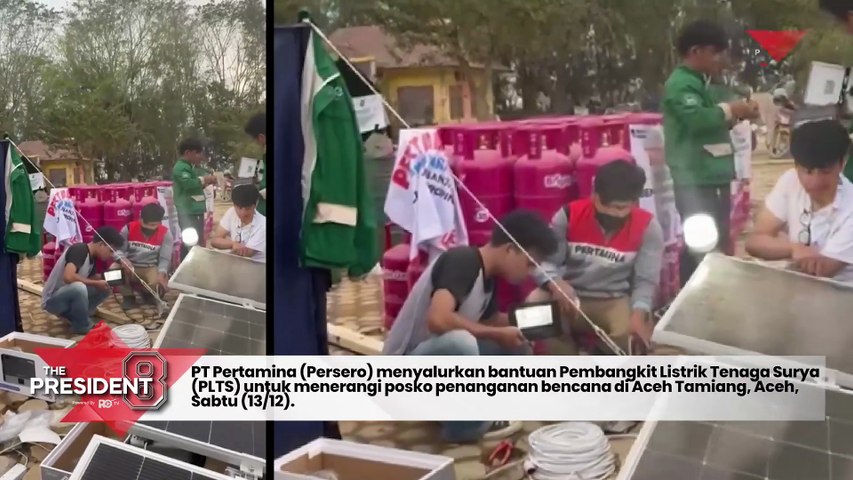 Pertamina Pasang Pembangkit Listrik Tenaga Surya untuk Posko Pengungsian di Aceh Tamiang