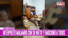 Abuelo y nieto unidos por la música: interpretaron un malambo y emocionaron a todos