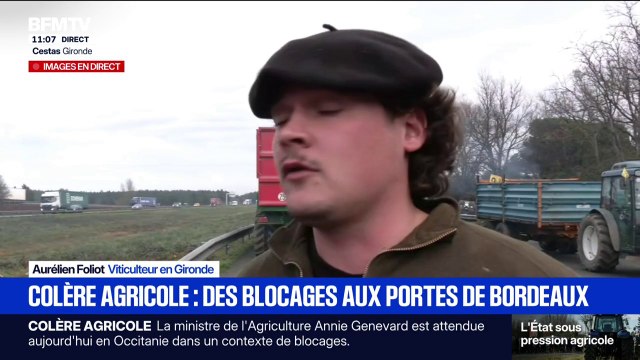 On se sert les coudes entre agriculteurs : des viticulteurs venus soutenir les éleveurs sur le point de blocage à Cestas en Gironde