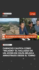 Camacho califica como “milagro” el hallazgo de un joven en Colpa Bélgica arrastrado desde el torno