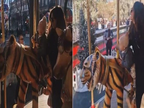 Roberta Morise, quanto divertimento sulle giostre con i figli