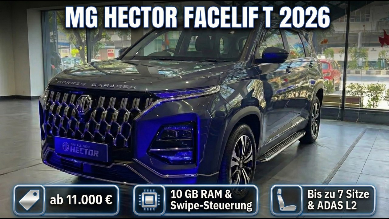 2026 MG Hector vorgestellt: Bis zu 7 Sitze & ADAS Level 2