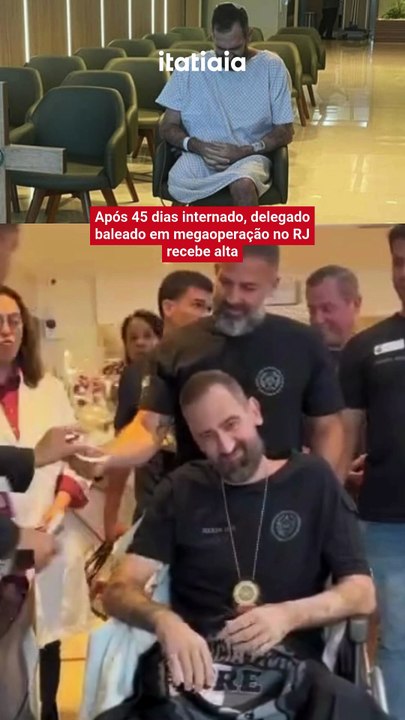 Após 45 dias internado, delegado baleado em megaoperação no RJ recebe alta
