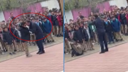 Okul müdürü öğrenciyi yakasından tutup yere savurmuştu: O görüntülere incelem başlatıldı!