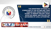 DFA, nagpaabot ng pakikiramay sa mga biktima ng pamamaril sa Sydney, Australia