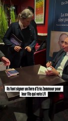 Des parents viennent faire dédicacer un livre d’Eric Zemmour pour leur fils qui vote LFI