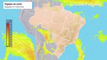 Segunda-feira, 15 de dezembro: Rajadas de vento superiores a 60 km/h são previstas para o Brasil.