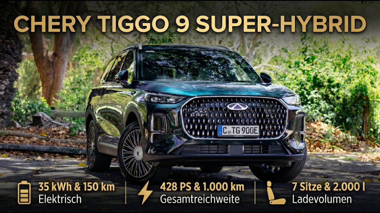 Chery Tiggo 9 startet in Europa: 7 Sitze & 2.000 l Ladevolumen