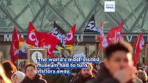Louvre closed as staff strike over working conditions, weeks after €88m jewel heist