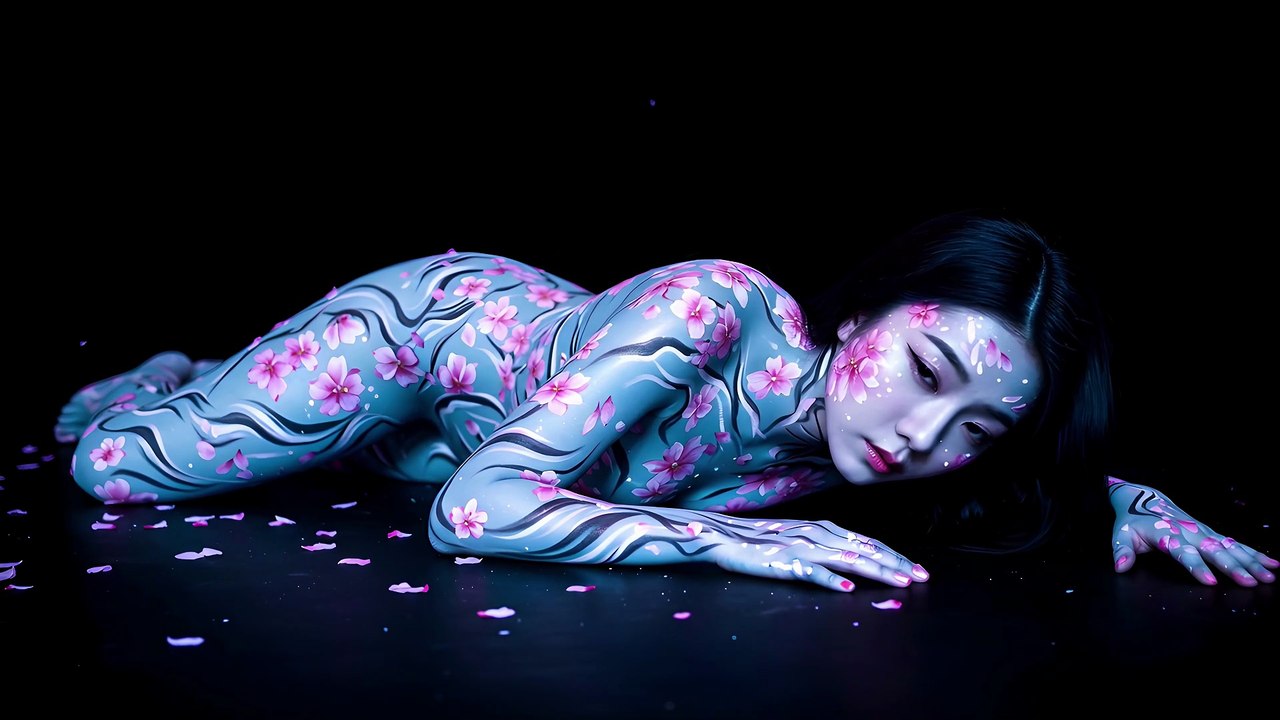 【BodyCanvas】 Sakura Reborn | The Living Canvas of Spring (4K Cinematic Visuals)