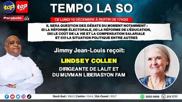 Tempo La So: Jimmy Jean-Louis reçoit Lindsey Collen