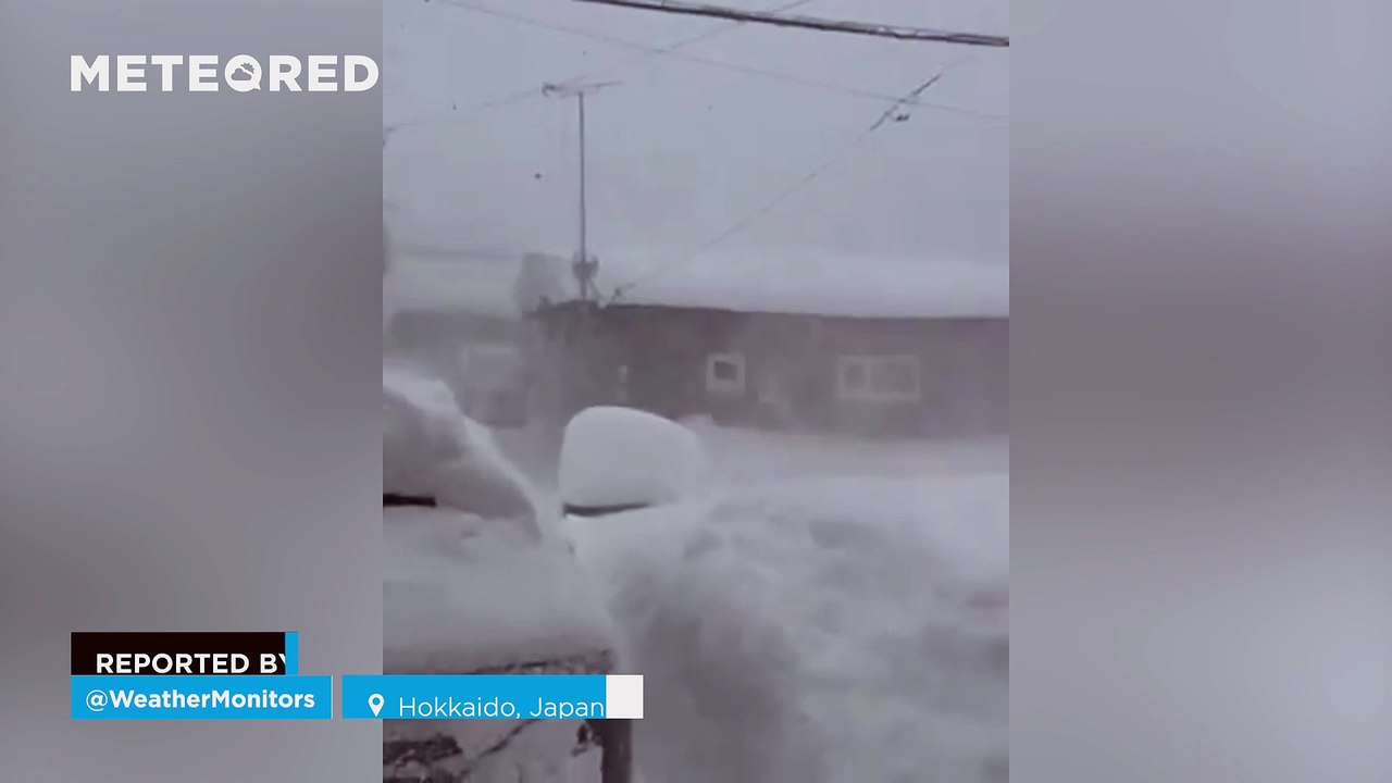 A powerful snowstorm is battering Hokkaido, Japan