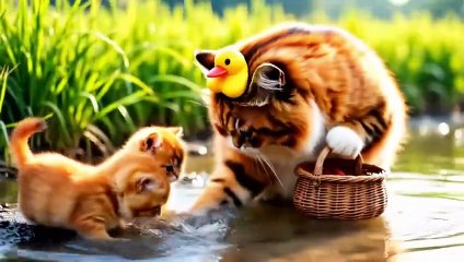 Mama Cat's Fancy Grilled Crab - The Playful Kittens Enjoying Themselves