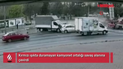 Ortalığın savaş alanına döndüğü kaza kamerada