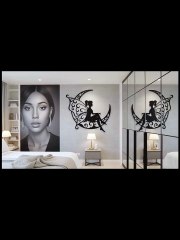 017 Fairy Moon Silhouette Wall Decor Art Laser Cut 3D Print Files
