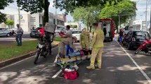 Motociclista fica ferido em colisão com automóvel na Av. Ângelo Moreira da Fonseca