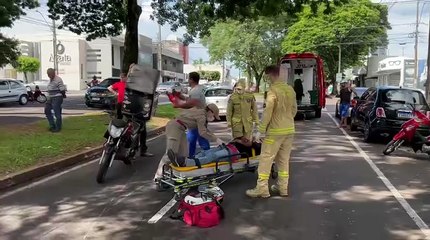 Motociclista fica ferido em colisão com automóvel na Av. Ângelo Moreira da Fonseca