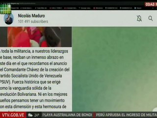 Presidente Nicolás Maduro celebra el aniversario del Partido Socialista Unido de Venezuela