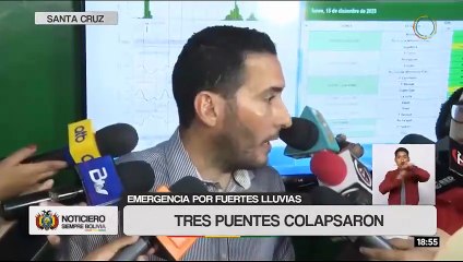 Fuertes lluvias provocan el colapso de tres puentes en Santa Cruz