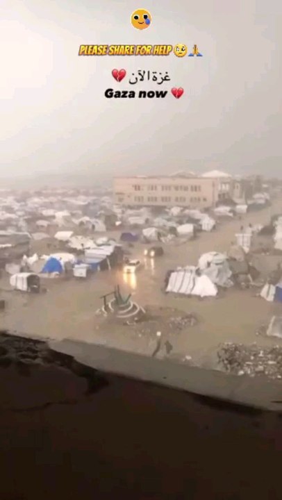 "Share to spread awareness""Children in Gaza are sleeping in water. Families have lost everything to floods from Storm Byron. Hunger and cold are stealing their hope.This is not just news—this is a cry for help.Please act now: donate