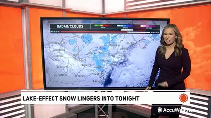 Lake-effect snow lingers after wintry weather in the Northeast