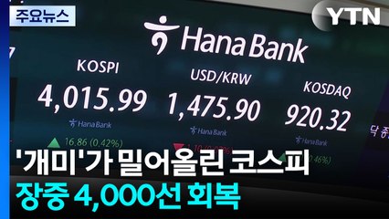 '개미'가 밀어올린 코스피...장중 4,000선 회복 / YTN