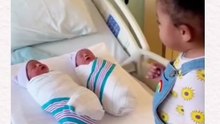"Daddy, Why Two? This One's Extra!" 😂 Big Sister Meets Her Twin Siblings