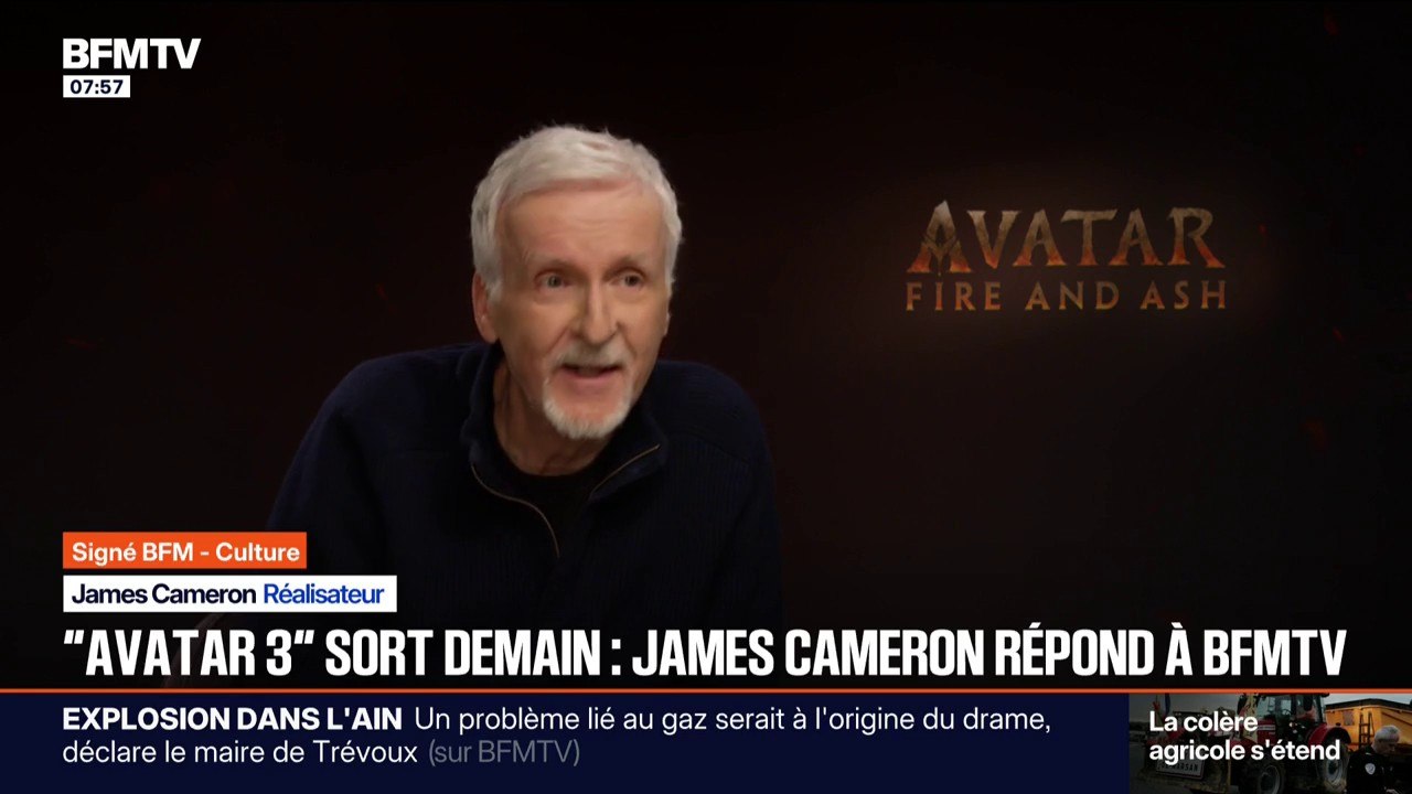 SGNÉ BFM - Avatar 3: "À l'origine cela devait être un seul film, et on a décidé de le couper en deux", explique le réalisateur James Cameron