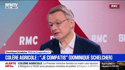 Crise agricole: "Je compatis avec les agriculteurs qui sont touchés particulièrement", affirme Dominique Schelcher, PDG de Coopérative U