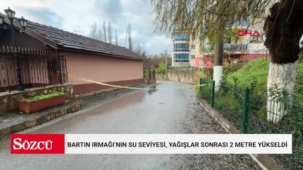 Bartın Irmağı’nın su seviyesi, yağışlar sonrası 2 metre yükseldi