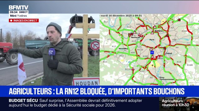Colère des agriculteurs: deux voies de la RN12 bloquées dans les Yvelines