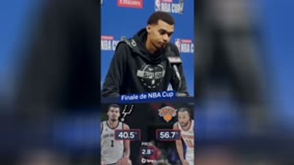 Spurs - Wembanyama avant la finale de la NBA Cup : "Nous voulons gagner chaque match"