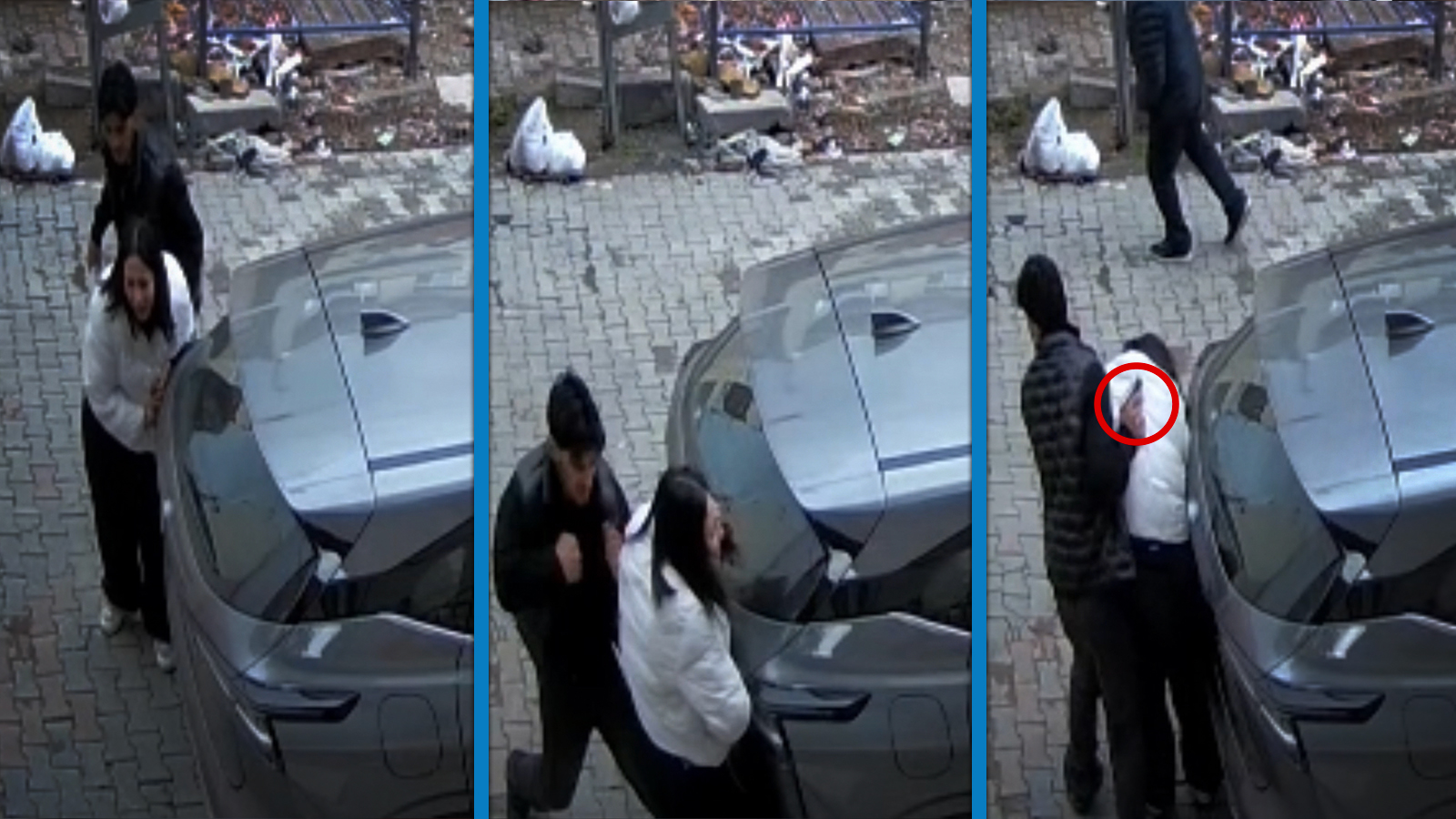 Eşini sokak ortasında silah çekip darbetti; 'Polis çağırın' diye ağladı