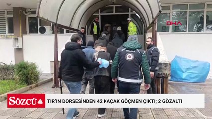 TIR’ın dorsesinden 42 kaçak göçmen çıktı; 2 gözaltı