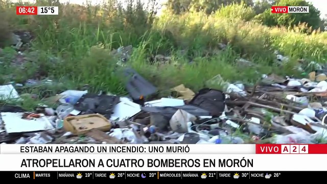Accidente fatal en Morón: atropellaron a cuatro bomberos mientras apagaban un incendio y uno murió