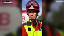 El vídeo de un bombero contra las balizas tras un accidente de tráfico: 
