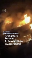 Firefighters Respond To Russian Strike In Zaporizhzhia