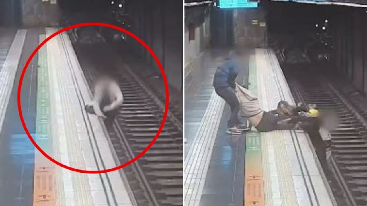 Uomo cade sui binari della metro a Barcellona: un poliziotta fuori servizio lo salva