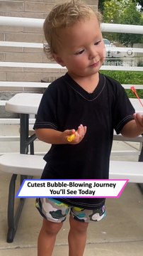 Toddler Tries to Blow Bubbles — The Ending Will Melt Your Heart