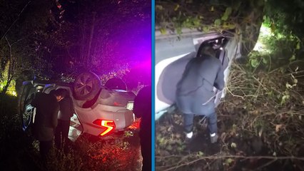 Otomobil takla attı; mahsur kalan sürücüyü çevrededekiler kurtardı