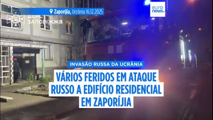 Drone russo atinge edifício residencial em Zaporíjia e faz três feridos
