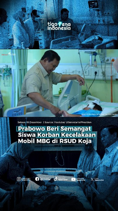 Prabowo Beri Semangat Siswa Korban Kecelakaan Mobil MBG di RSUD Koja