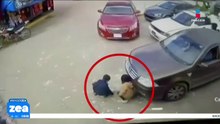 Cámara capta el momento en el que automóvil pasa por encima de menor