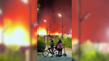 Colegiales: gran incendio en ferrocarriles abandonados