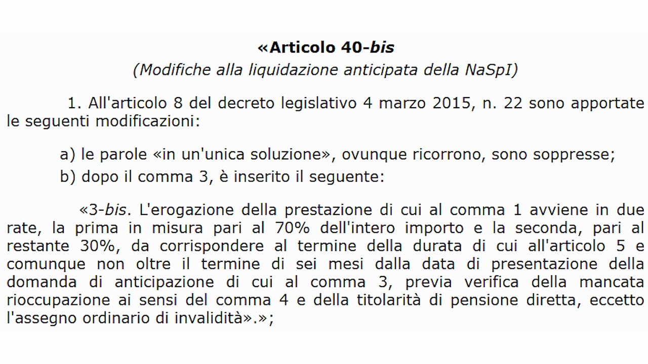 NASpI 2026: Addio pagamento UNICO! Anticipo diviso in 2 RATE