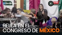 Empujones, manotazos y tirones de pelo en el Congreso de México