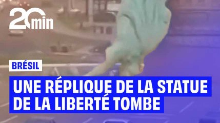 Au Brésil, une réplique de la statue de la Liberté s'effondre à cause du vent