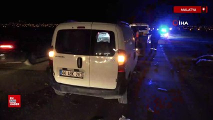 Malatya'da hafif ticari araç sürüye daldı, 10'dan fazla koyun telef oldu